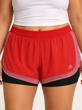 *2 for 20* Adidas Climalite 2-in-1 Running Shorts Hot Pink Black XL